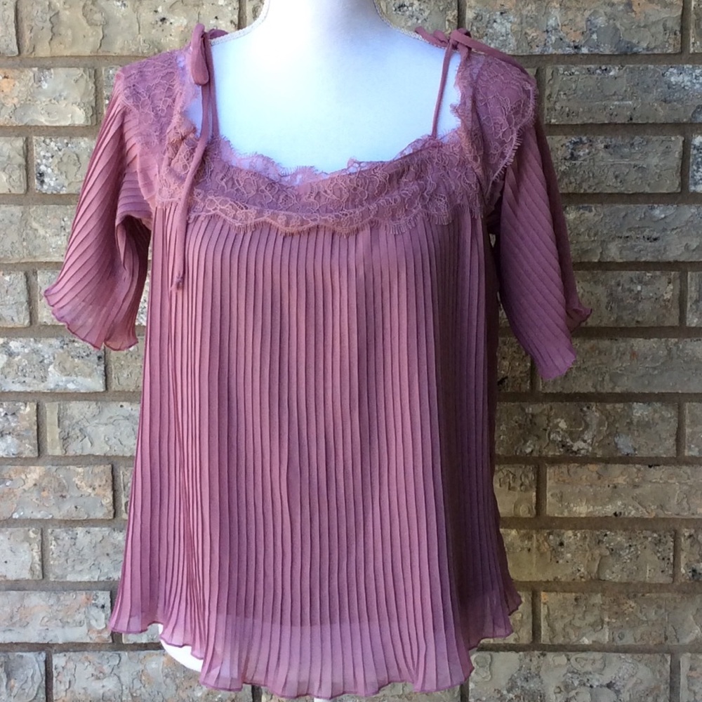 Charlotte Russe Purple Pleat Top Med
